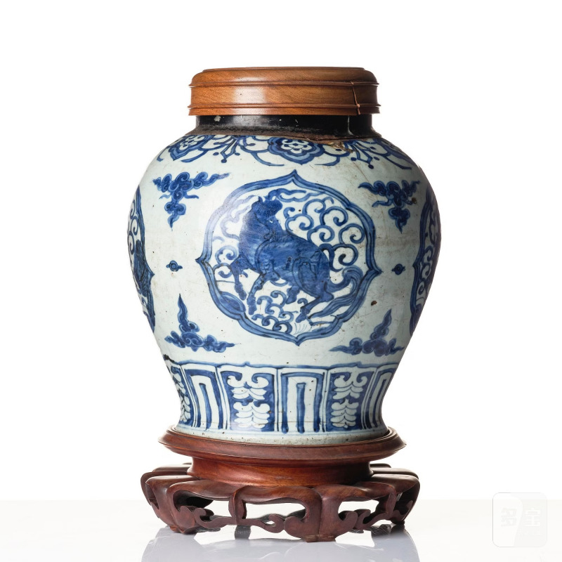 A blue and white jar, - 图2